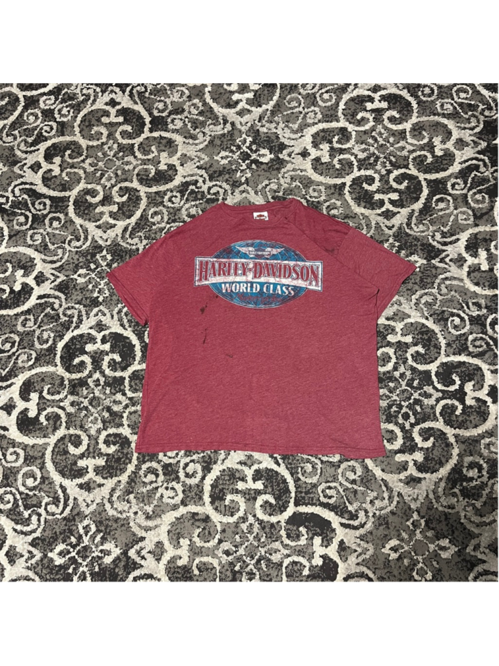Men's Harley-Davidson XL Red/Blue World Class Short Sleeve Tee